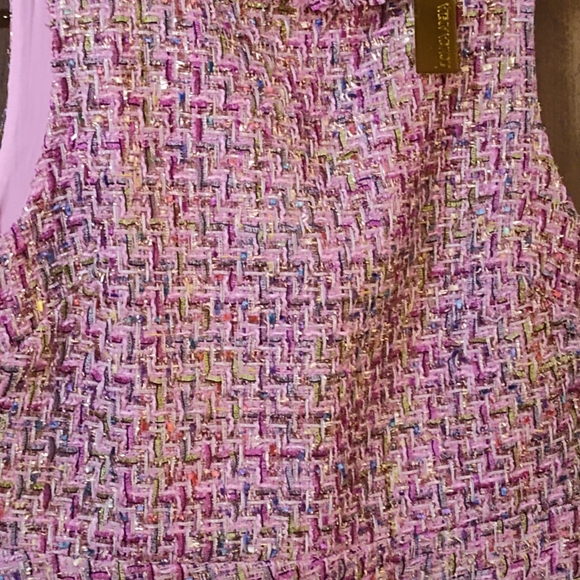 Alexia Admor Pink and Gold Tweed Dress - Picture 6 of 7